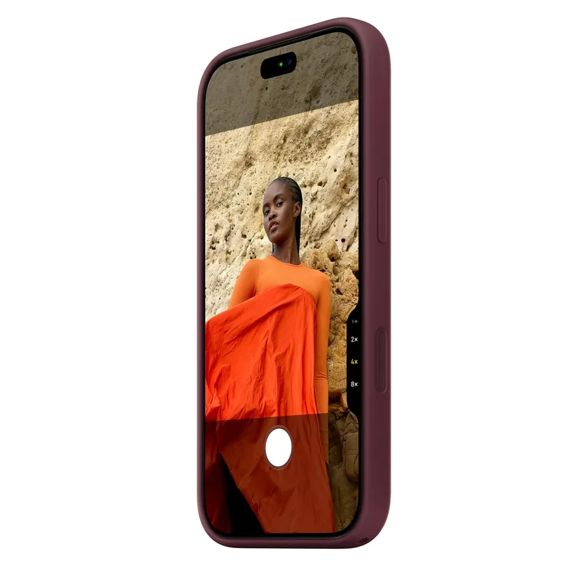 Coque en silicone avec MagSafe pour iPhone 18 Pro — Bordeaux