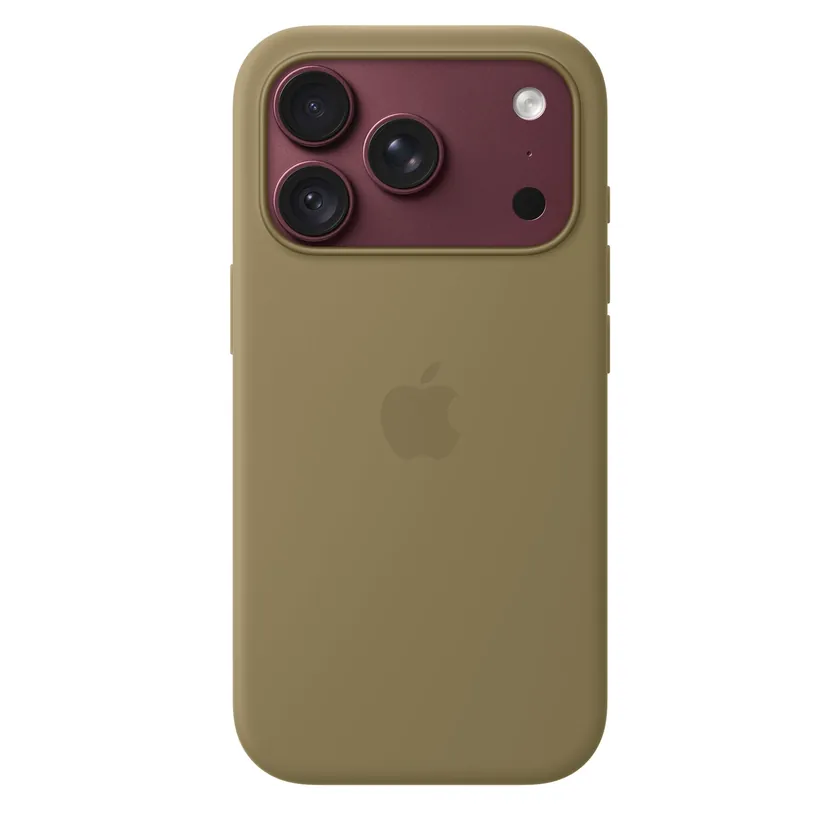 Coque en silicone avec MagSafe pour iPhone 18 Pro — Olive