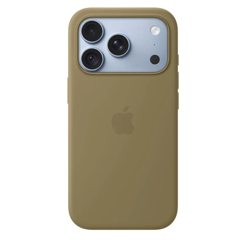 Coque en silicone avec MagSafe pour iPhone 18 Pro — Olive