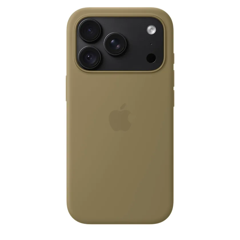 Coque en silicone avec MagSafe pour iPhone 18 Pro — Olive