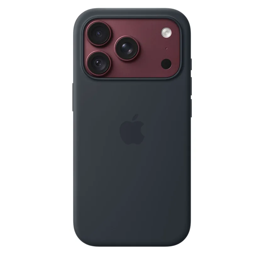 Coque en silicone avec MagSafe pour iPhone 18 Pro — Bleu marine
