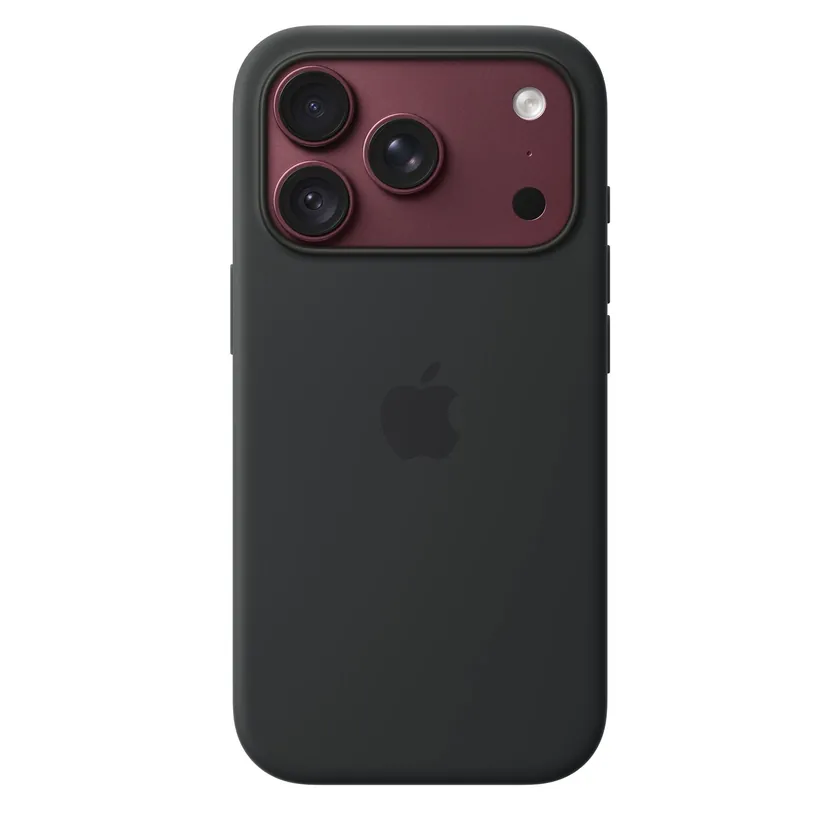 Coque en silicone avec MagSafe pour iPhone 18 Pro — Noir