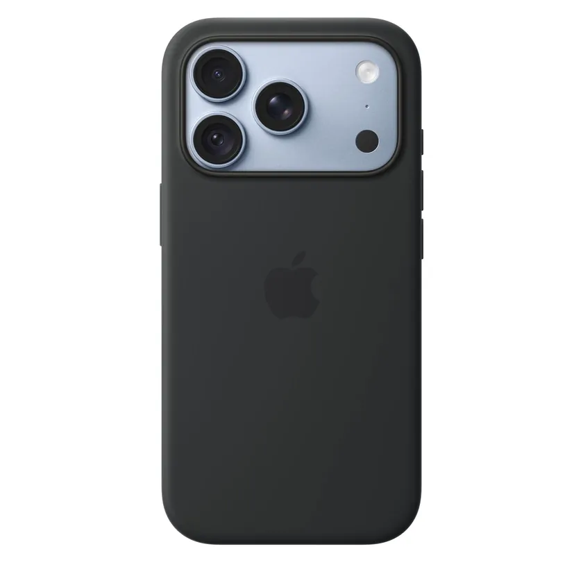 Coque en silicone avec MagSafe pour iPhone 18 Pro — Noir