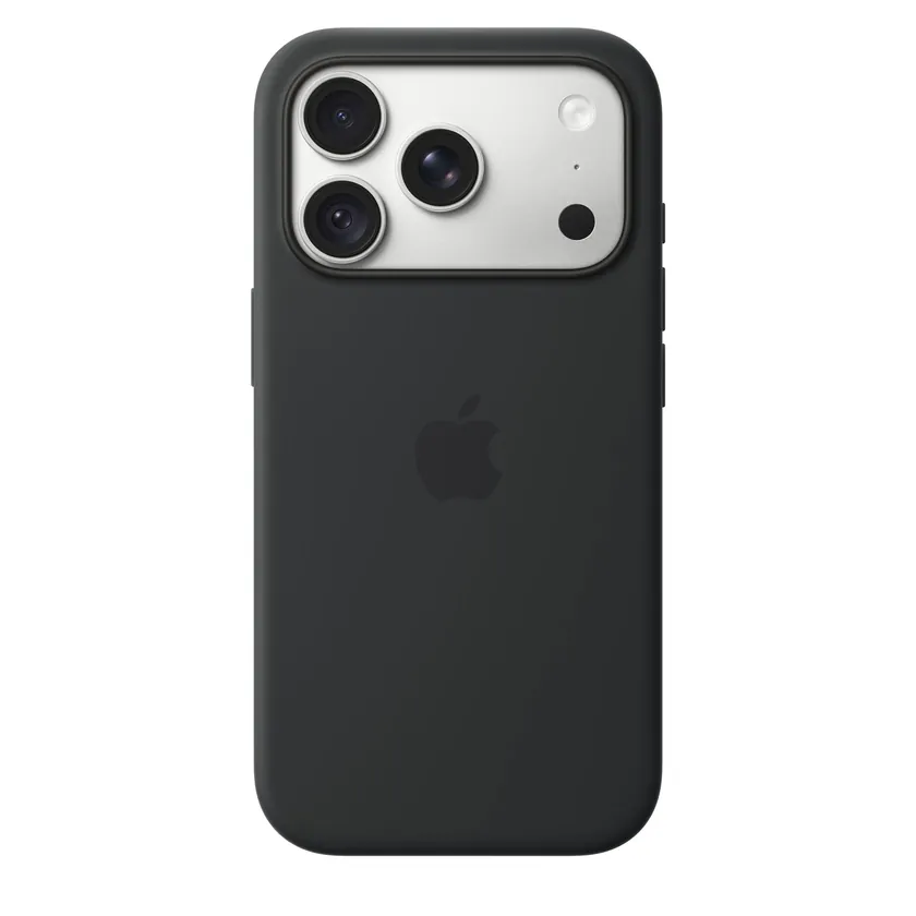 Coque en silicone avec MagSafe pour iPhone 18 Pro — Noir