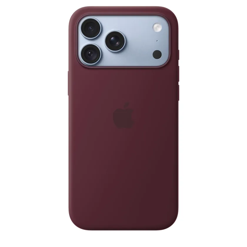 Coque en silicone avec MagSafe pour iPhone 18 Pro Max — Bordeaux