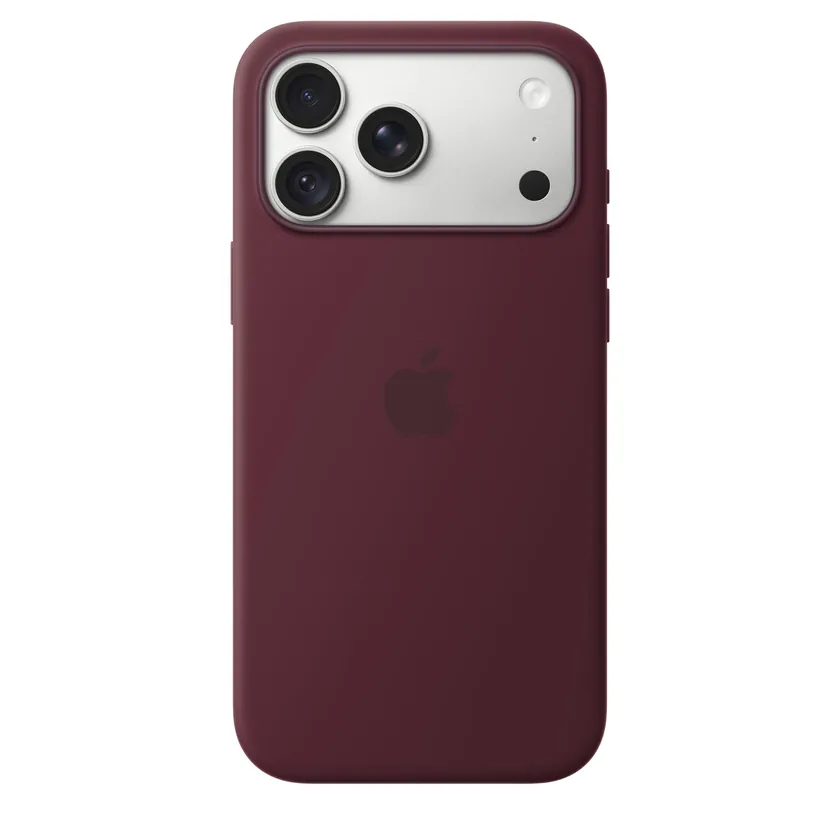 Coque en silicone avec MagSafe pour iPhone 18 Pro Max — Bordeaux