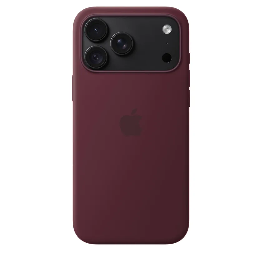 Coque en silicone avec MagSafe pour iPhone 18 Pro Max — Bordeaux