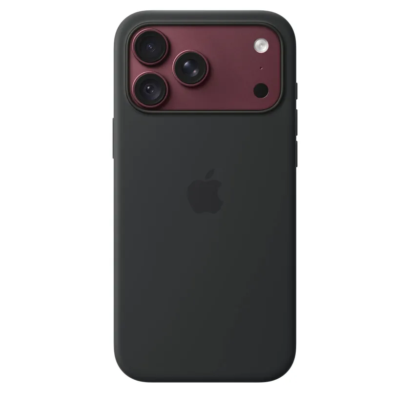 Coque en silicone avec MagSafe pour iPhone 18 Pro Max — Noir
