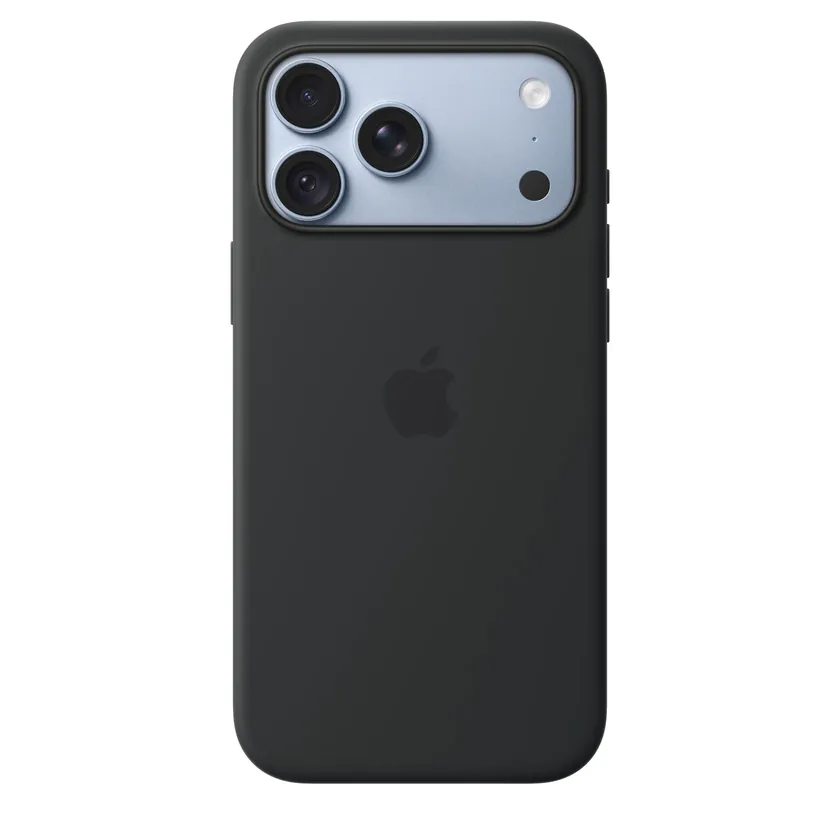 Coque en silicone avec MagSafe pour iPhone 18 Pro Max — Noir