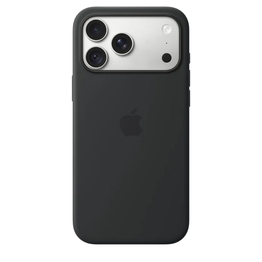 Coque en silicone avec MagSafe pour iPhone 18 Pro Max — Noir