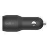 Dual USB-A Car Charger w/ 1M PVC A-LTG, 24W, BLK – Image 2