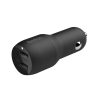 Dual USB-A Car Charger w/ 1M PVC A-LTG, 24W, BLK – Image 3
