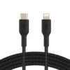Câble à gaine tressée USB-C vers Lightning BOOST↑CHARGE™ (1 m, noir)