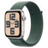 Apple Watch SE GPS 44mm Starlight Aluminium Case with Blue Lake Green Sport Loop (2024)