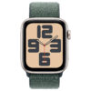 Apple Watch SE GPS 44mm Starlight Aluminium Case with Blue Lake Green Sport Loop (2024) – Image 2